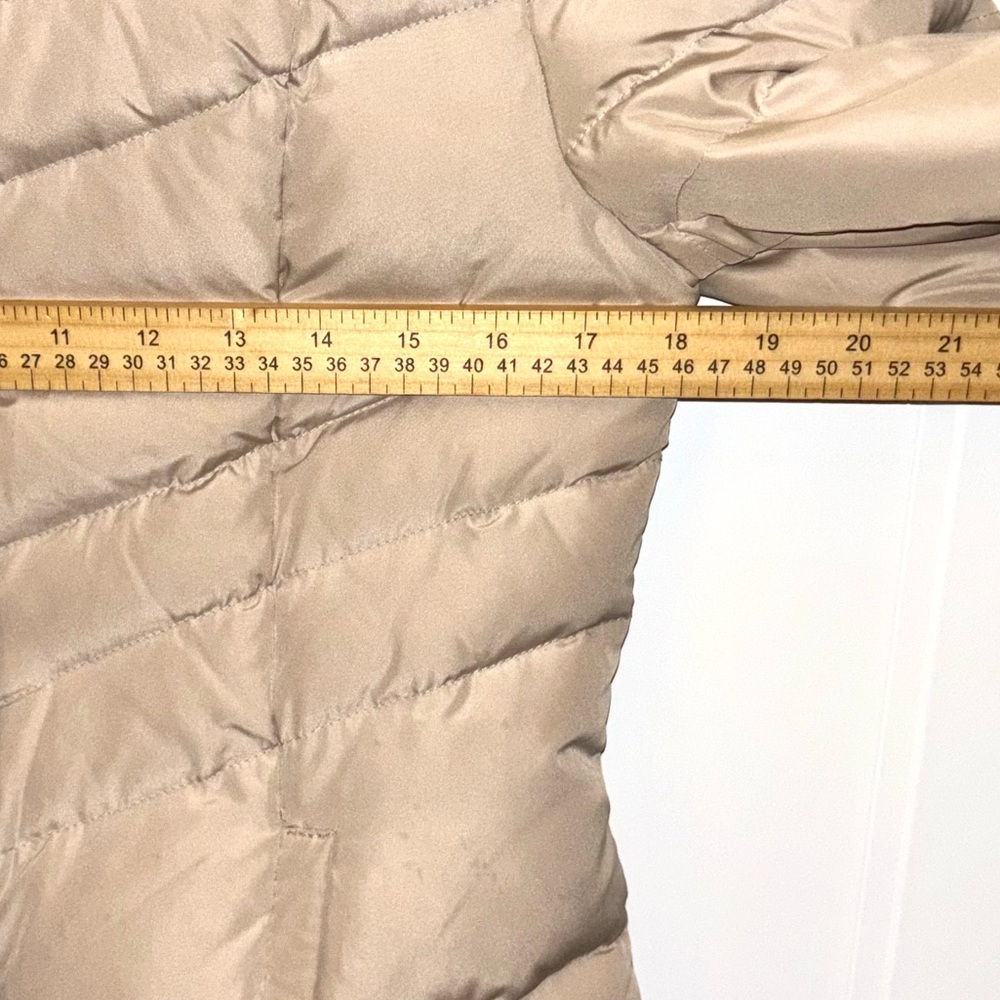 KENNETH COLE REACTION BEIGE QUILTED DUCK DOWN TWO WAY CLOSER ZIPPER & SNAPS SZ S - Picture 12 of 15